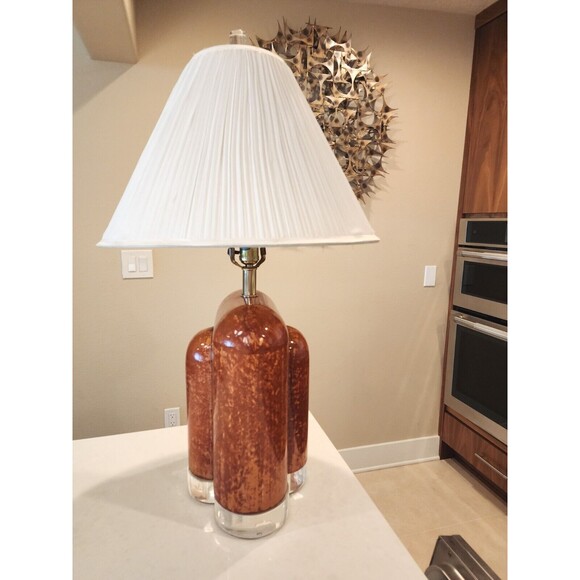 RARE MIDCENTURY KARL SPRINGER PARCHMENT & LUCITE BASE TABLE LAMP - Picture 7 of 10